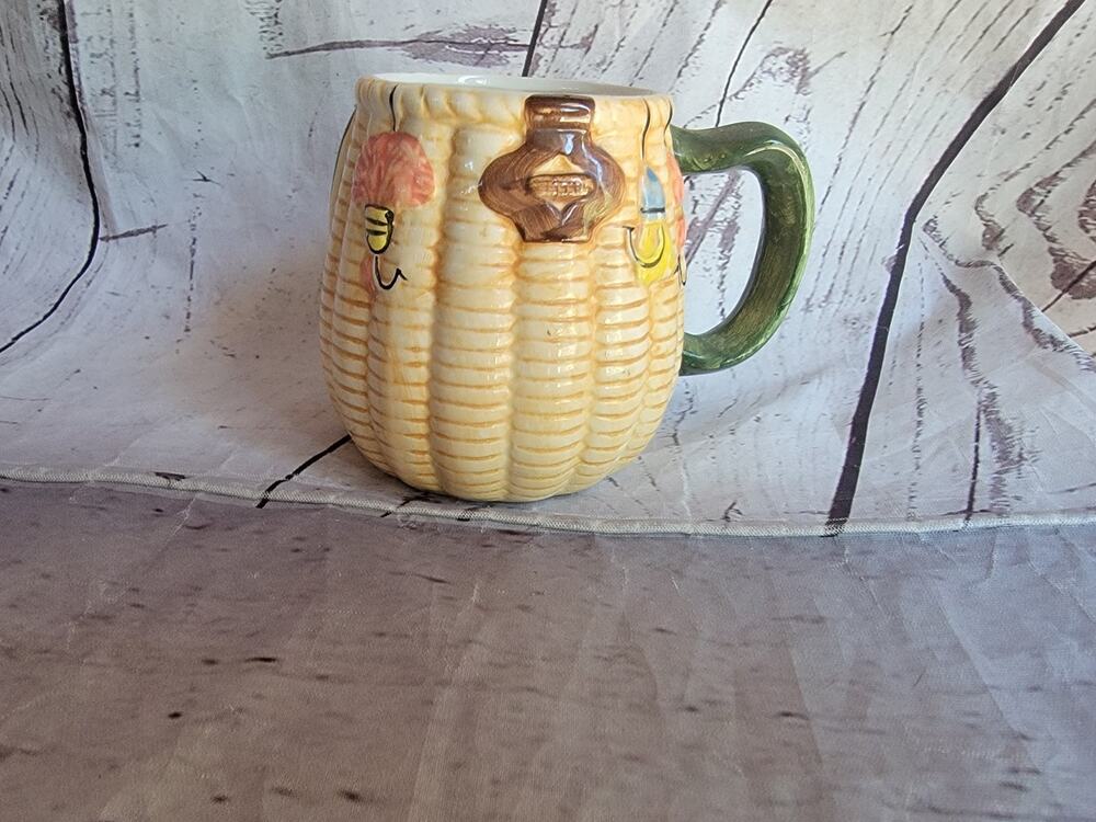 fishing novelty ceramic Coffee Mug Enesco Woven Basket Style Ceramic Cup